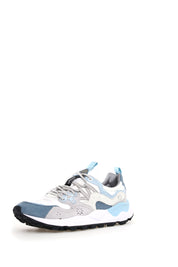 Yamano 3 Suede/Nylon/Crack Leather Celeste White Grey