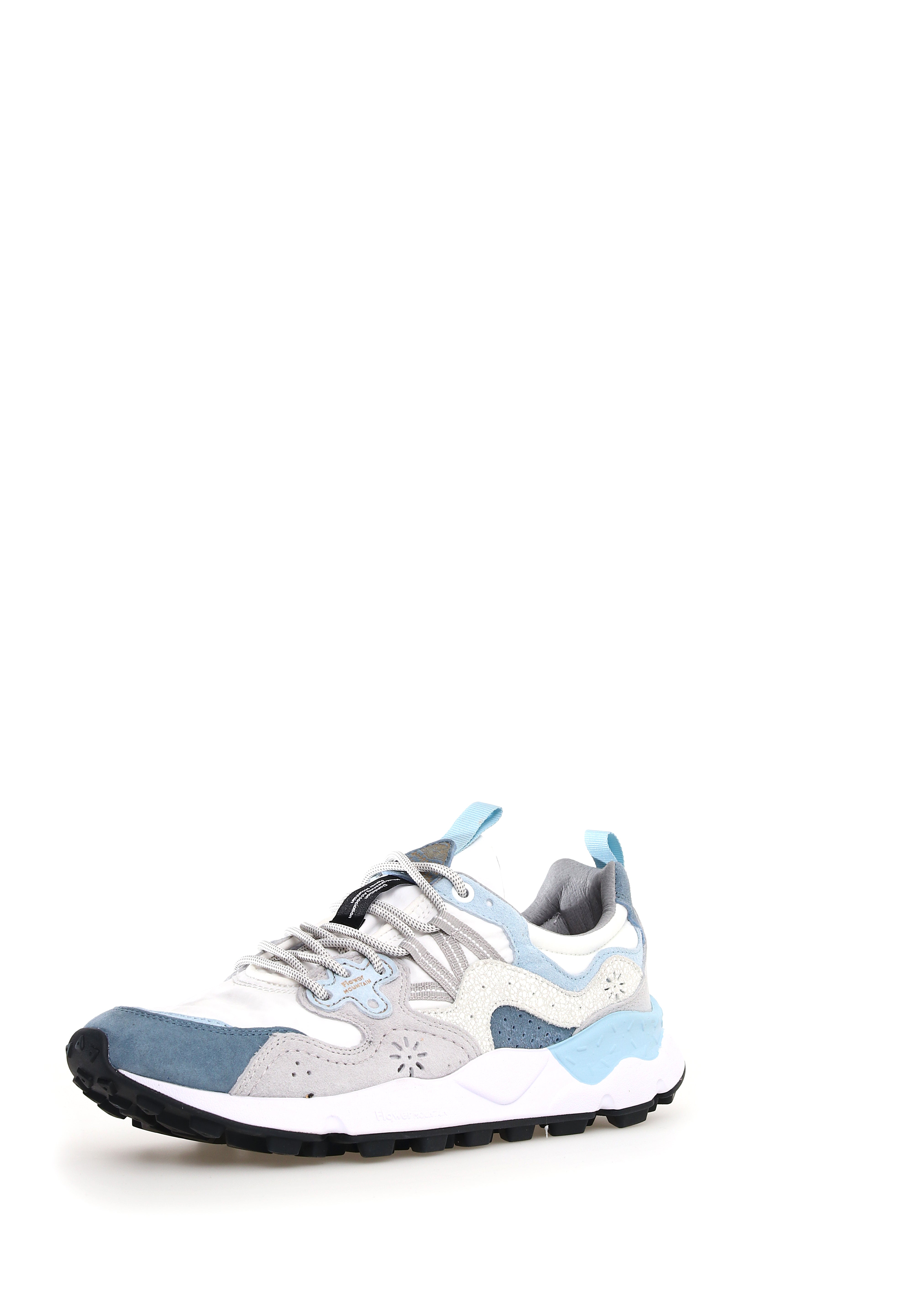Yamano 3 Suede/Nylon/Crack Leather Celeste White Grey