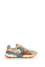 Yamano 3 Suede/Print Cotton Spring Flowers Light Brown-Dark Brown
