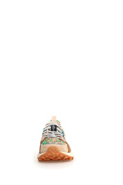 Yamano 3 Suede/Print Cotton Spring Flowers Light Brown-Dark Brown