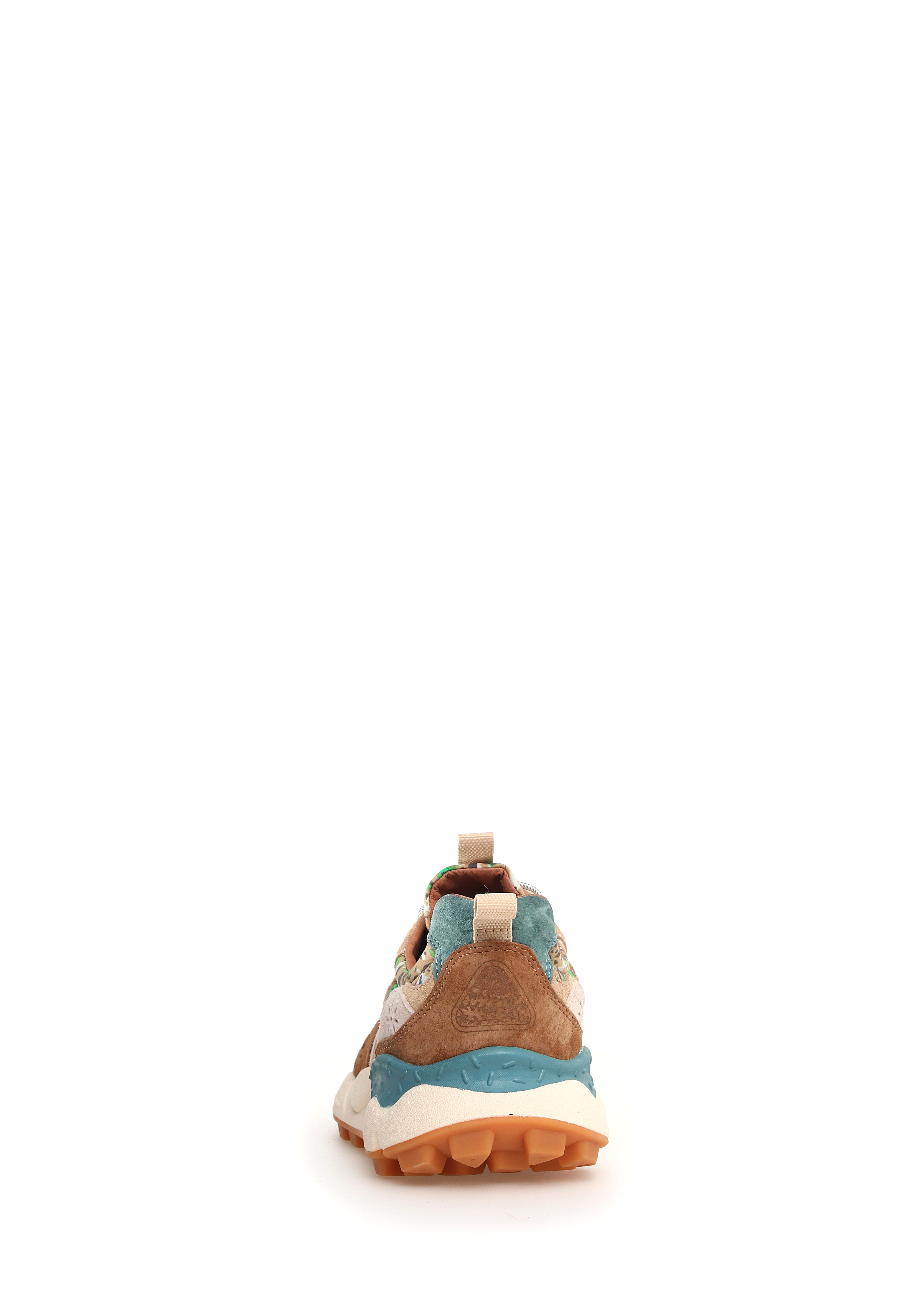 Yamano 3 Suede/Print Cotton Spring Flowers Light Brown-Dark Brown