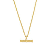 Gold Helix T Bar Necklace