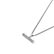 Silver Helix T Bar Necklace