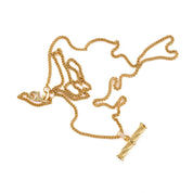 Gold Helix T Bar Necklace