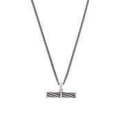 Silver Helix T Bar Necklace