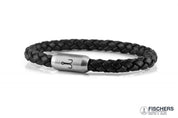 Leather Crab Fernanda - Black Braided