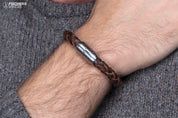 Leather Mackerel Fidel - Brown Braided