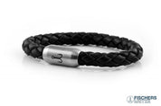 Leather Mackerel Fernando - Black Braided