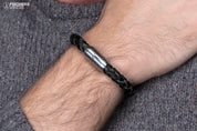 Leather Mackerel Fernando - Black Braided