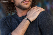 Leather Mackerel Fernando - Black Braided
