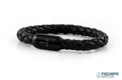 Leather Torpedo Mackerel Francisco - Black Braided
