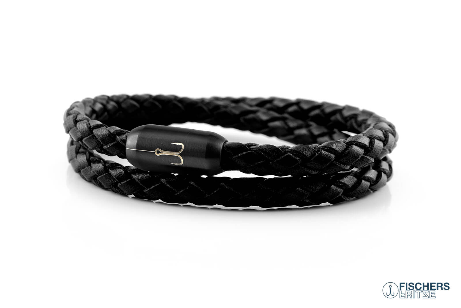 Leather Torpedo Shrimp Francisco - Black Braided
