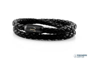 Leather Torpedo Shrimp Francisco - Black Braided