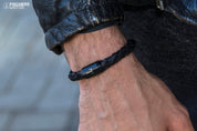 Leather Torpedo Mackerel Francisco - Black Braided