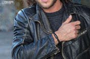 Leather Torpedo Mackerel Francisco - Black Braided