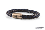 Leather King Mackerel Fay - Brown Navy Blue Braided