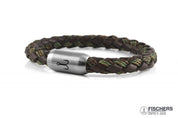 Leather Mackerel Forest Brown Green Braided