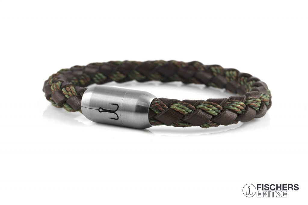 Leather Mackerel Forest Brown Green Braided