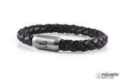 Leather Mackerel Franz Josef - Brown Navy Blue Braided