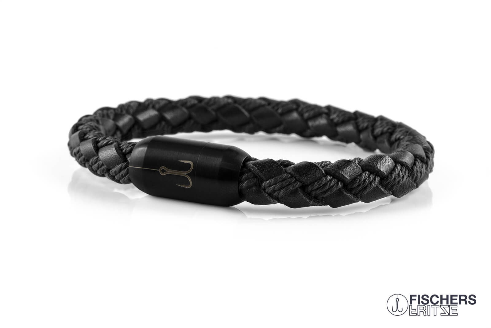 Leather Torpedo Mackerel Fiete - Black Braided