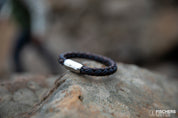 Leather Mackerel Franz Josef - Brown Navy Blue Braided